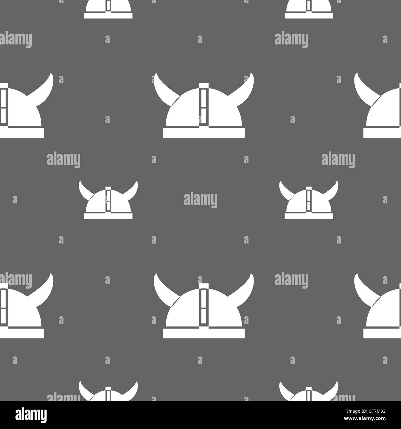 viking helmet icon sign. Seamless pattern on a gray background. Vector ...