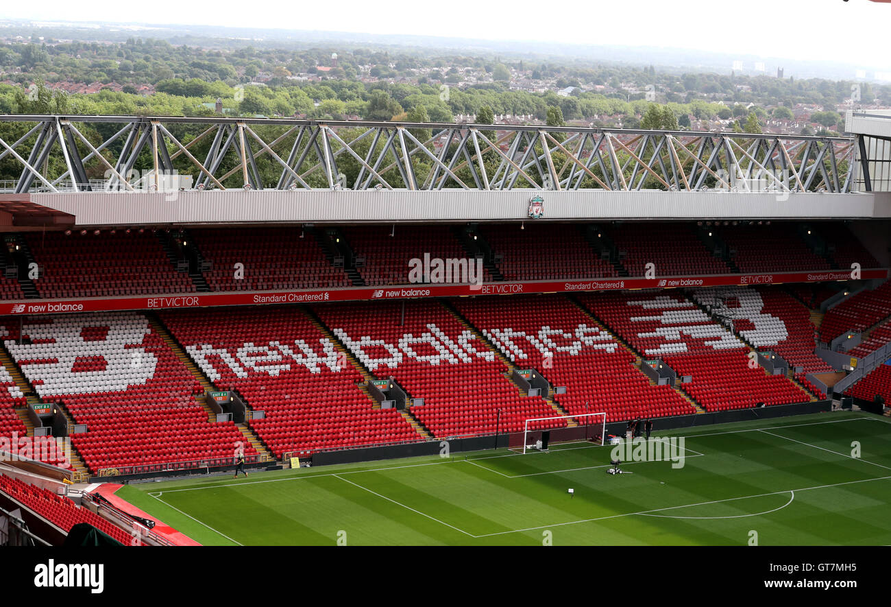 A Sala De Mudança No Estádio De Anfield Em Liverpool, Reino Unido Imagem  Editorial - Imagem de britânico, cidade: 122762180