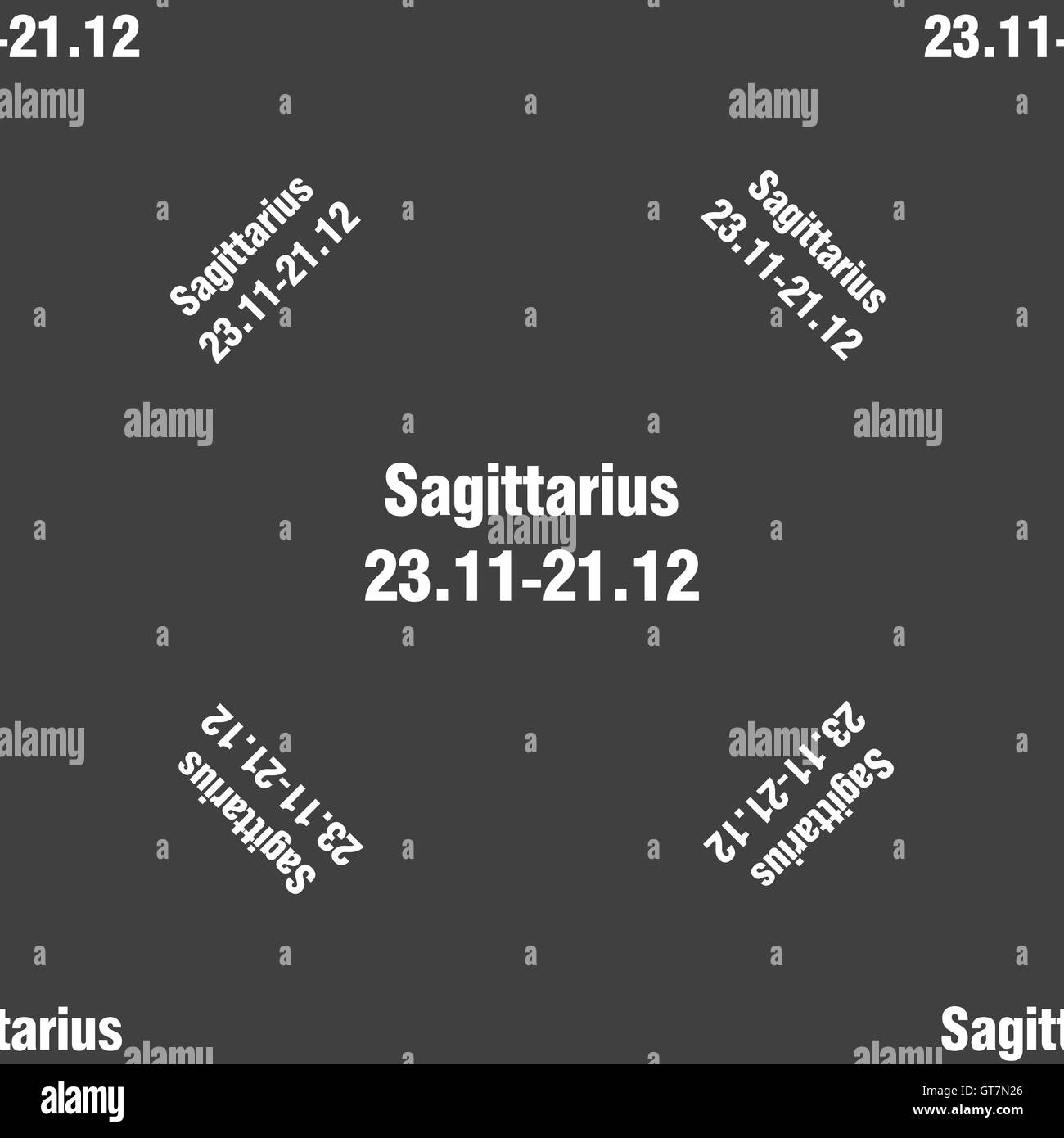 Sagittarius sign. Seamless pattern on a gray background. Vector Stock ...