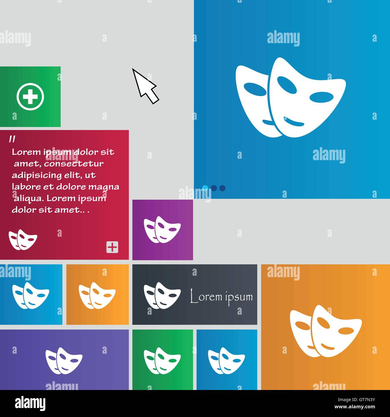 mask icon sign. buttons. Modern interface website buttons with cursor ...