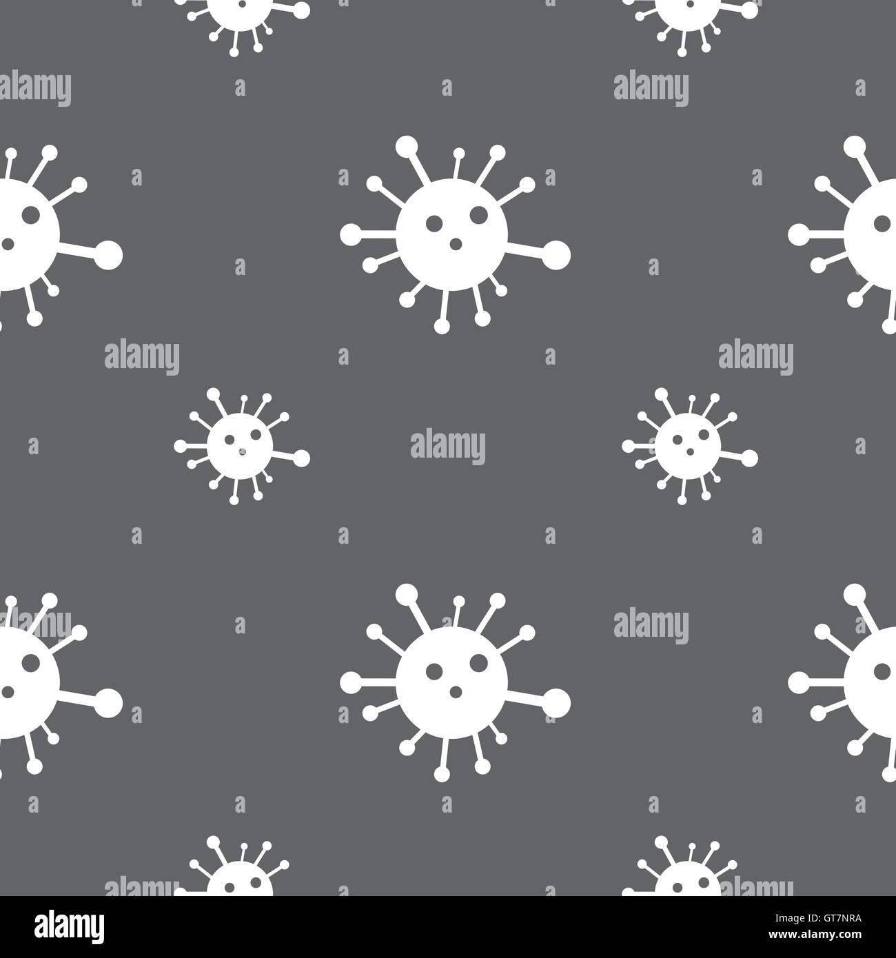 Bacteria icon sign. Seamless pattern on a gray background. Vector Stock ...