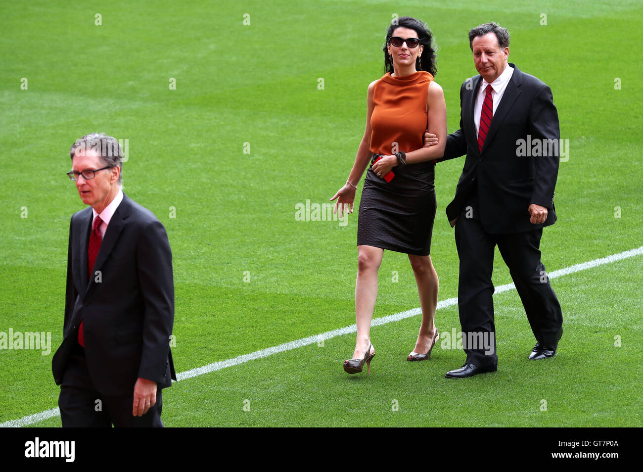 Linda Pizzuti wife of Liverpool owner John W Henry (left) with Tom Werner  (right) ahead of the opening of the Anfield Main Stand, Liverpool Stock  Photo - Alamy