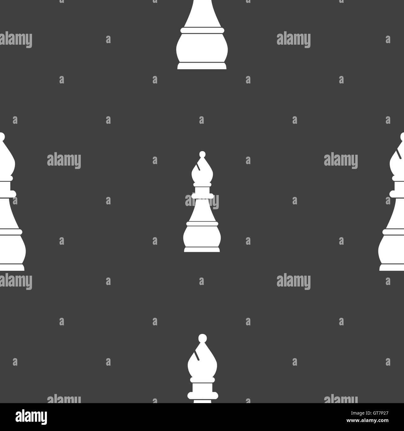 Chess bishop sign. Seamless pattern on a gray background. Vector Stock ...