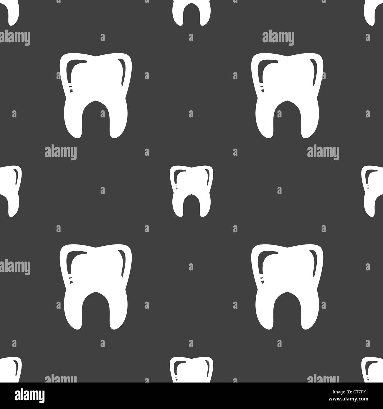 Tooth sign. Seamless pattern on a gray background. Vector Stock Vector ...