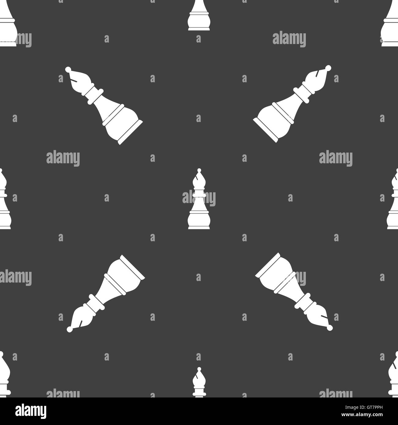 Chess bishop sign. Seamless pattern on a gray background. Vector Stock ...