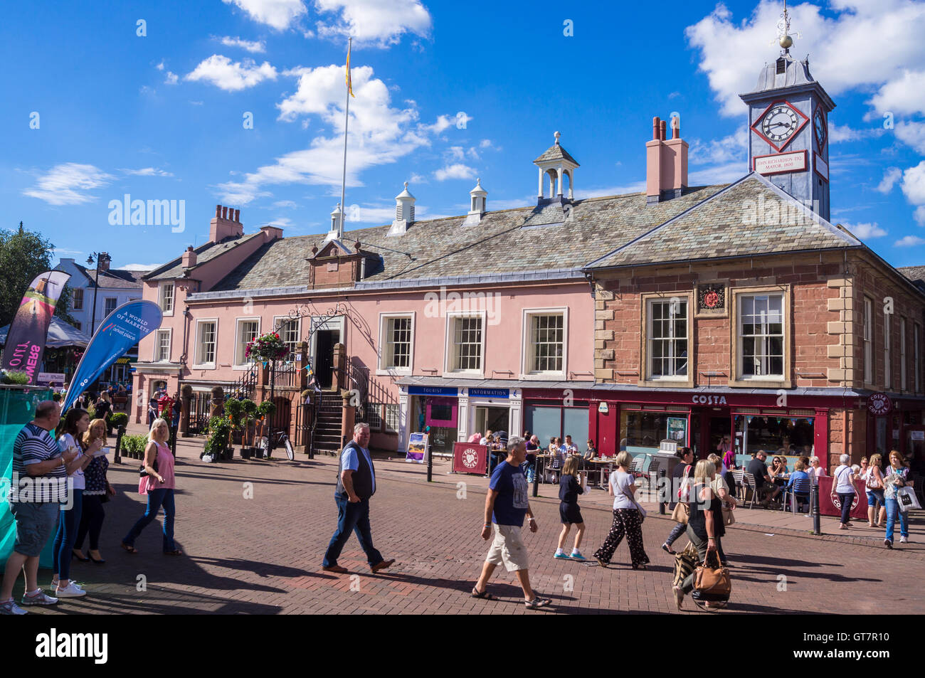 Jacobean town hall, 1669, Market Place, Carlisle, Cumbria, England Stock Photo