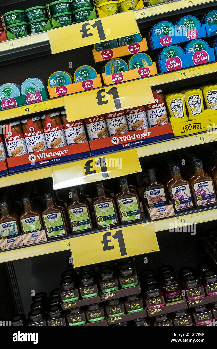 Goods on sale in a Morrisons supermarket. Stock Photo