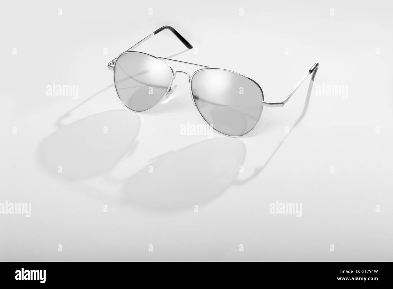 1970's Mirrored Aviator Sunglasses. Stock Photo