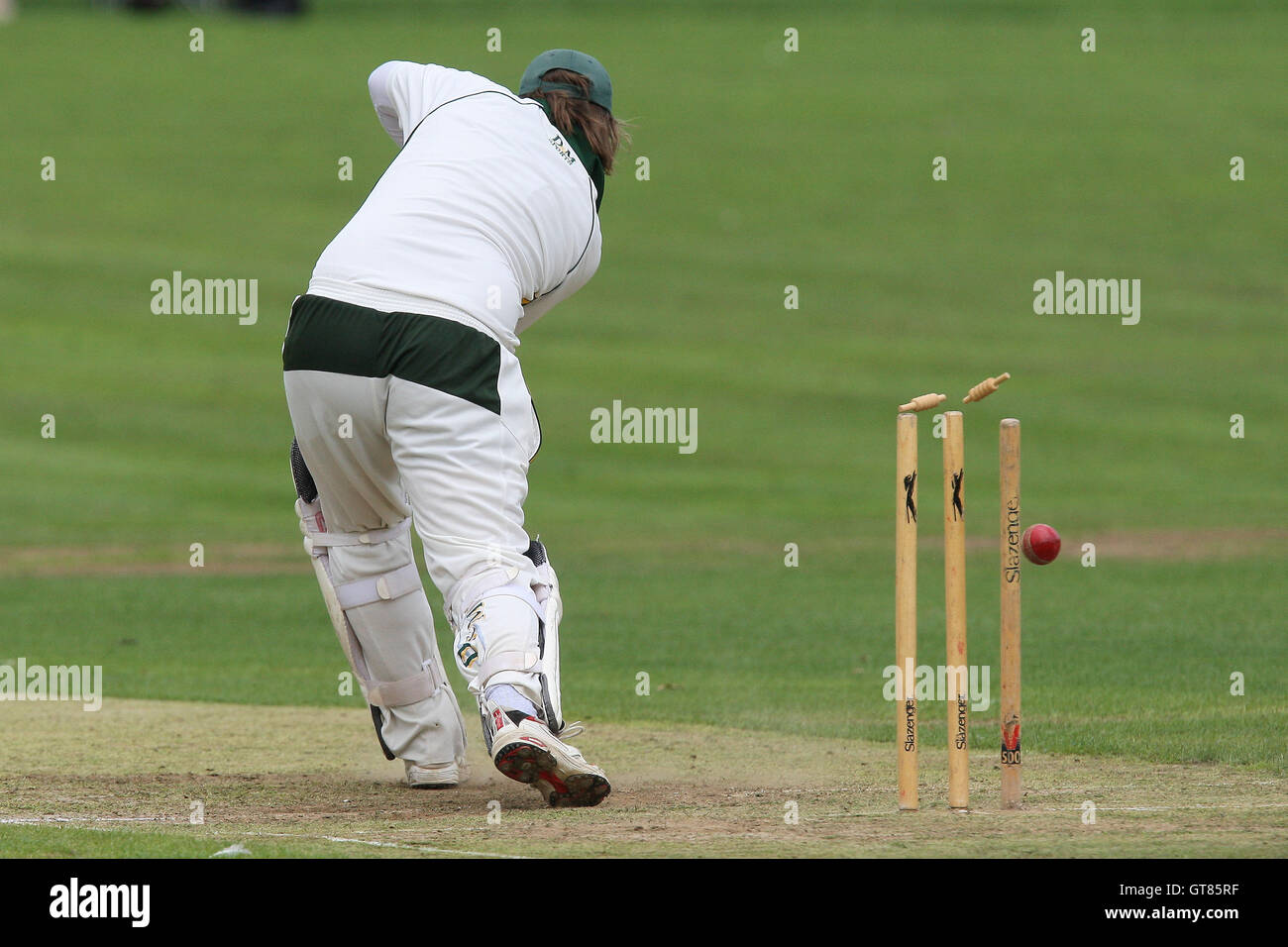 R Hyde of Harold Wood is bowled out by L Lambert Harold Wood CC vs