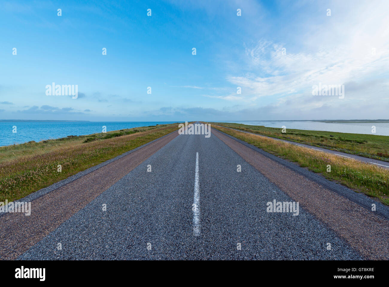 Country Road on Headland, Thy National park, Agger, North Jutland ...