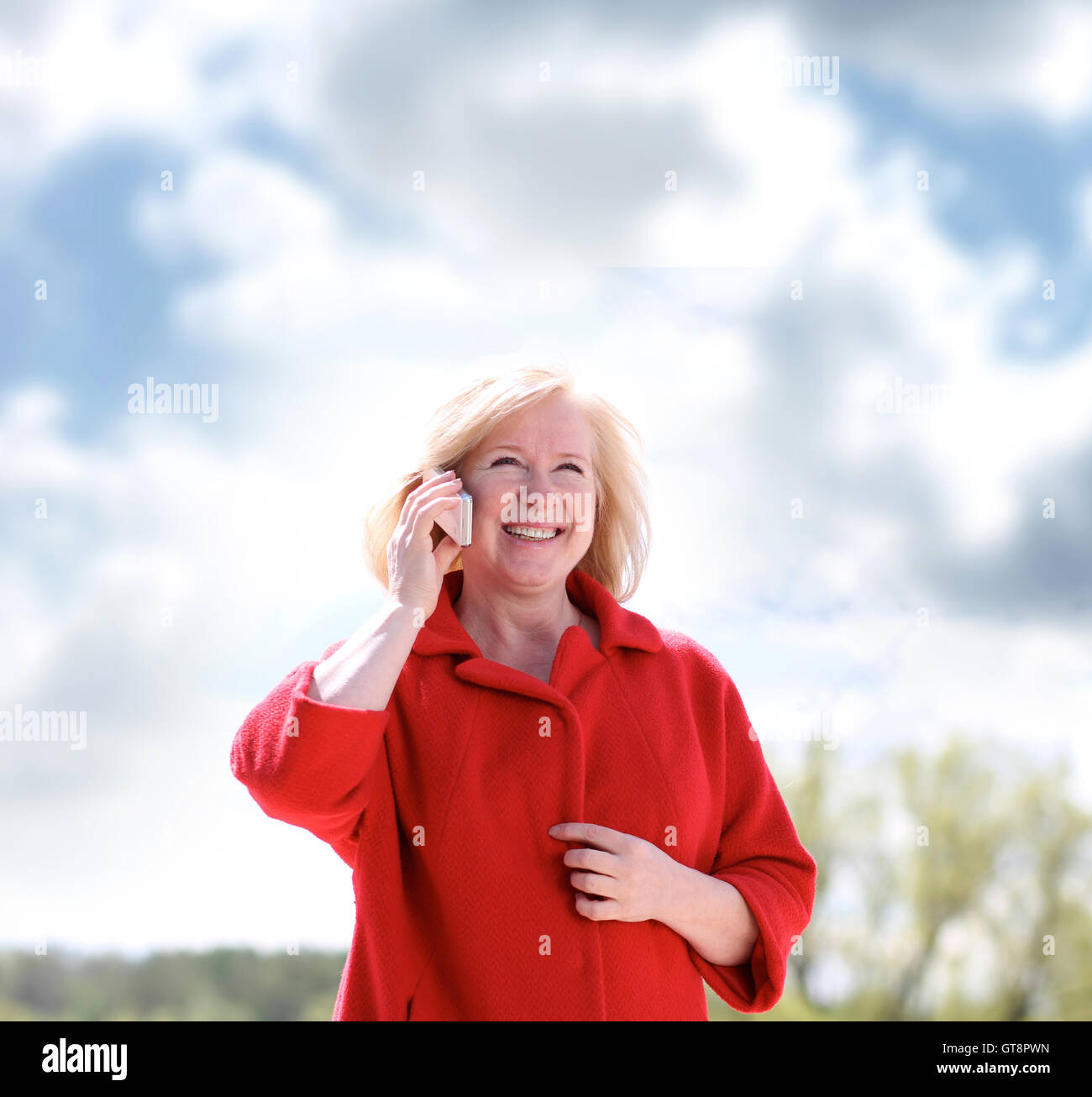 Closeup portrait of a happy mature woman Stock Photo - Alamy