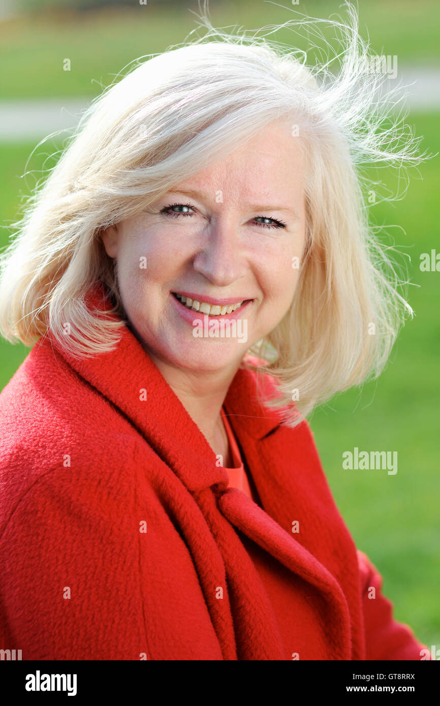 Closeup portrait of a happy mature woman Stock Photo - Alamy