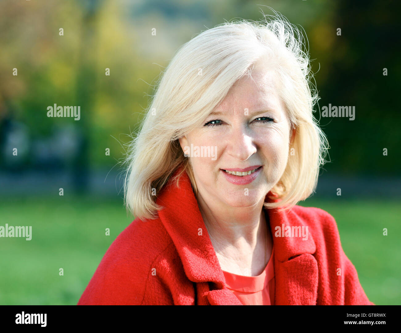 Closeup portrait of a happy mature woman Stock Photo - Alamy