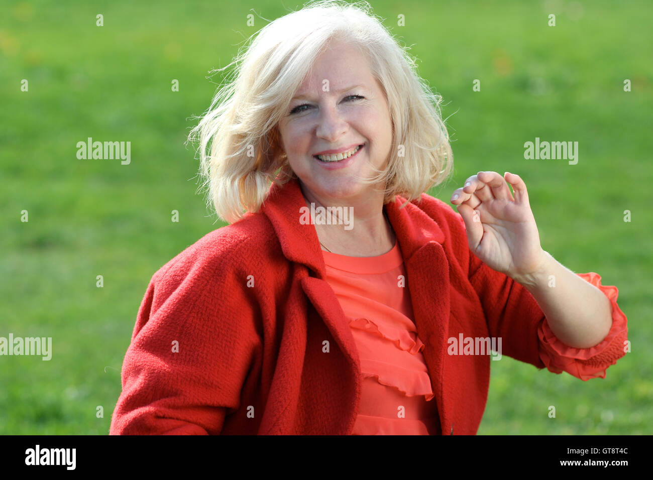 Closeup portrait of a happy mature woman Stock Photo - Alamy