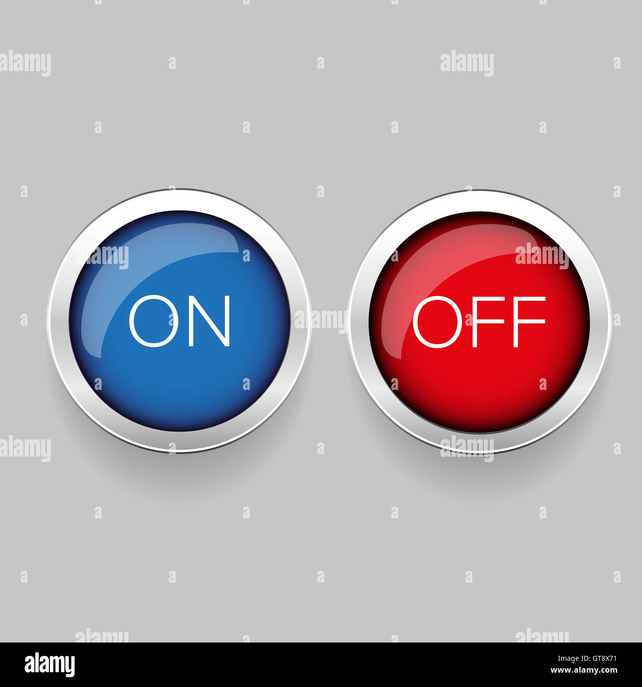 On Off button red and blue Stock Photo - Alamy