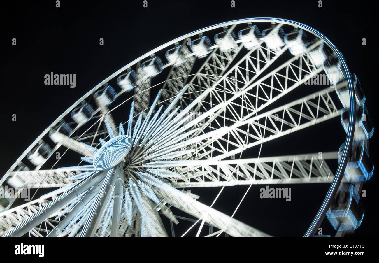 The big wheel 'Gdanski Bowke' in the old town of Gdansk, Poland. Stock Photo