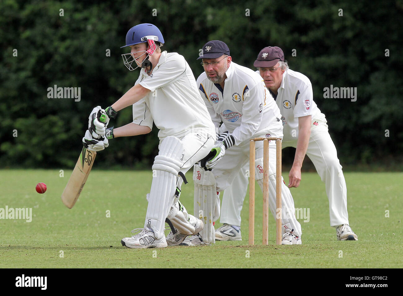Navestock Ardleigh Green CC 2nd XI vs Galleywood CC 2nd XI - Essex Cricket League at Fyfield CC - 25/06/11 Stock Photo