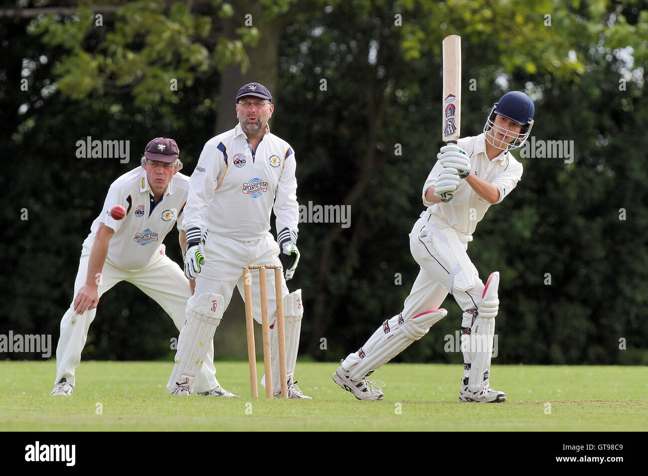 Navestock Ardleigh Green CC 2nd XI vs Galleywood CC 2nd XI - Essex Cricket League at Fyfield CC - 25/06/11 Stock Photo