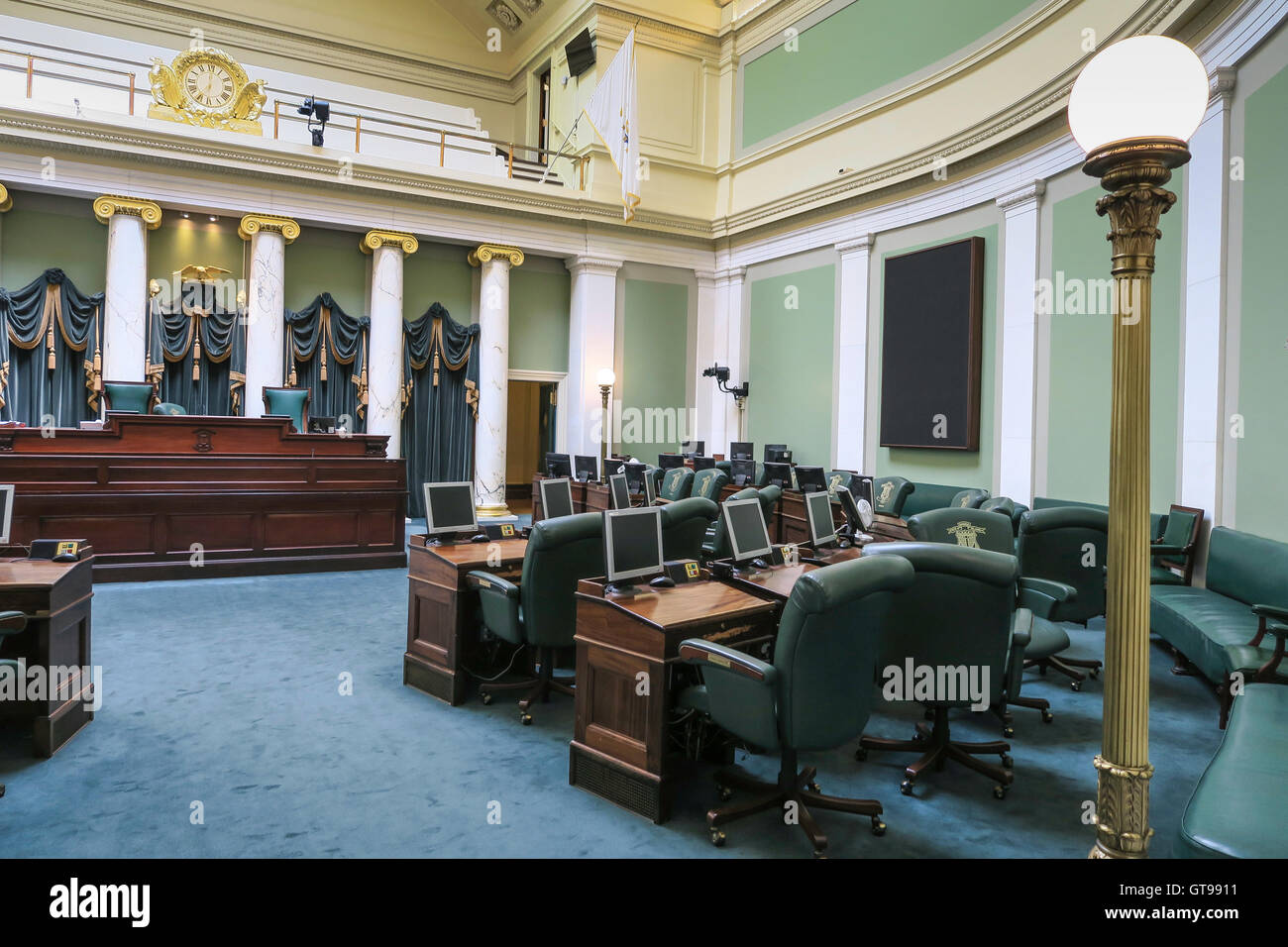 Senate Chamber, State House in Providence, Rhode Island, USA Stock Photo
