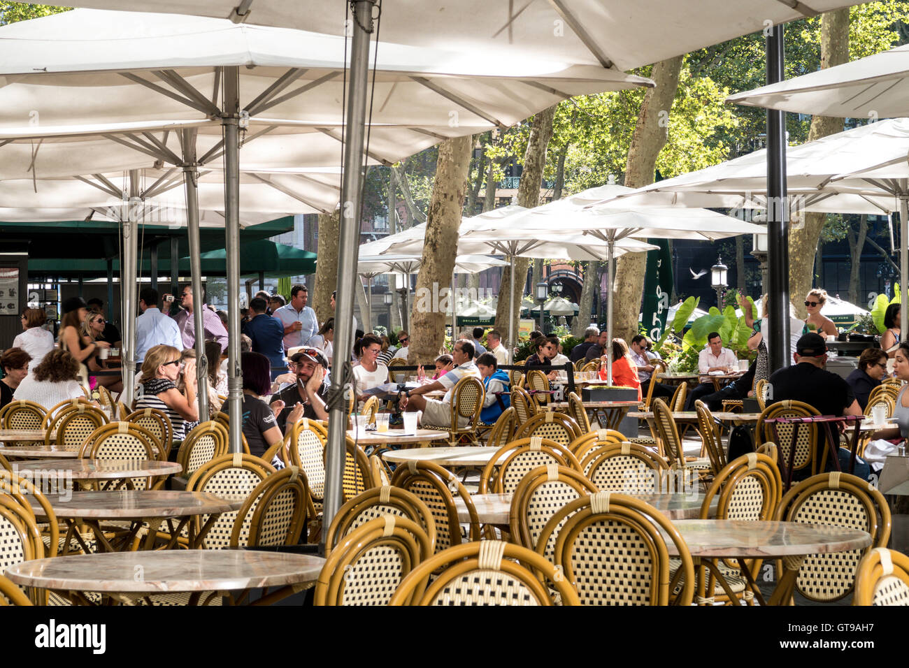 Bryant Park Cafe, NYC Stock Photo