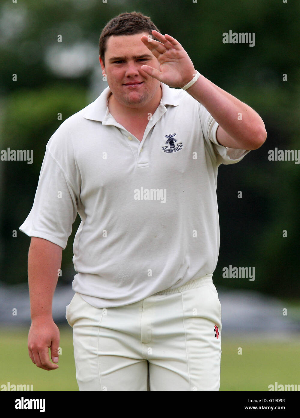 Alan Ison of Upminster - Upminster CC vs Woodford Wells CC - Essex Cricket League - 06/06/09. Stock Photo