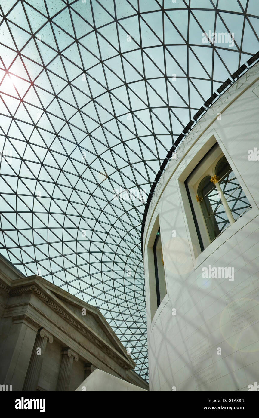 Interior View of the Great Court at British Museum Atrium, London, England, UK Stock Photo