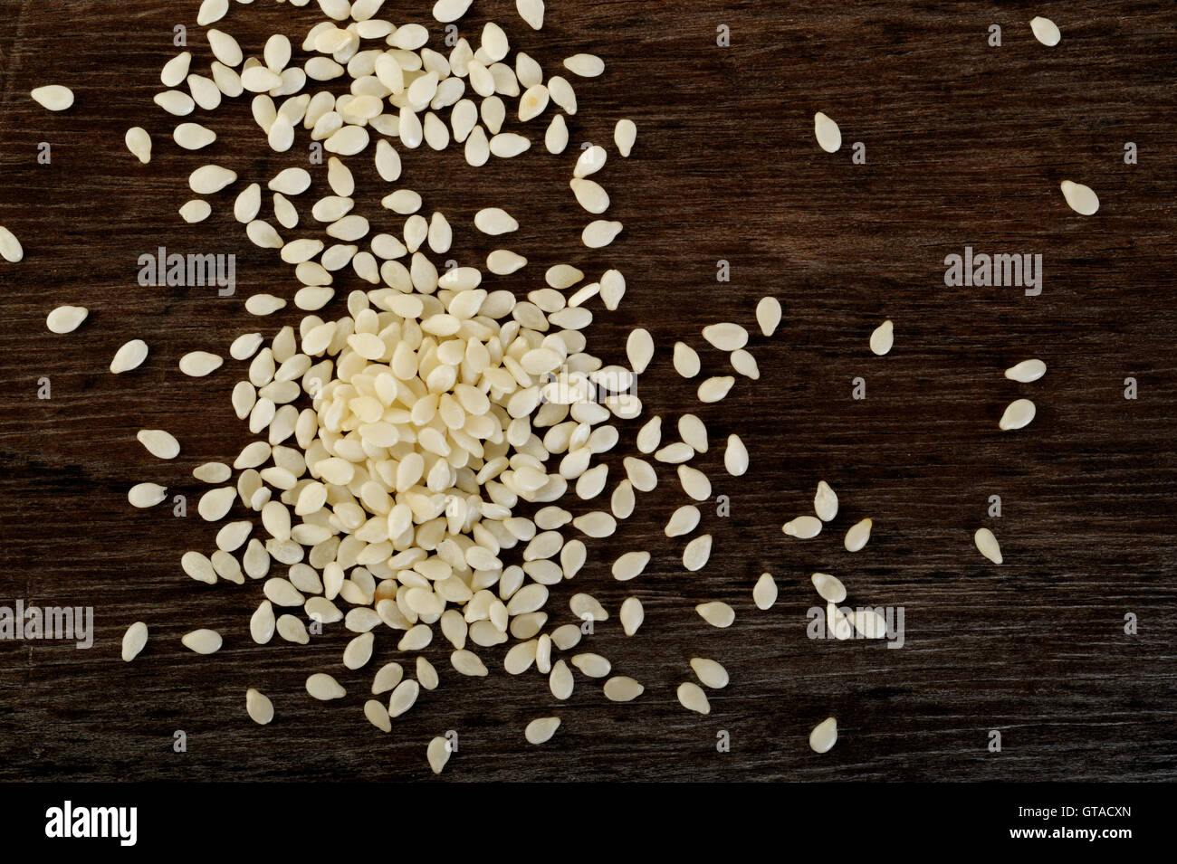 white sesame seeds Stock Photo