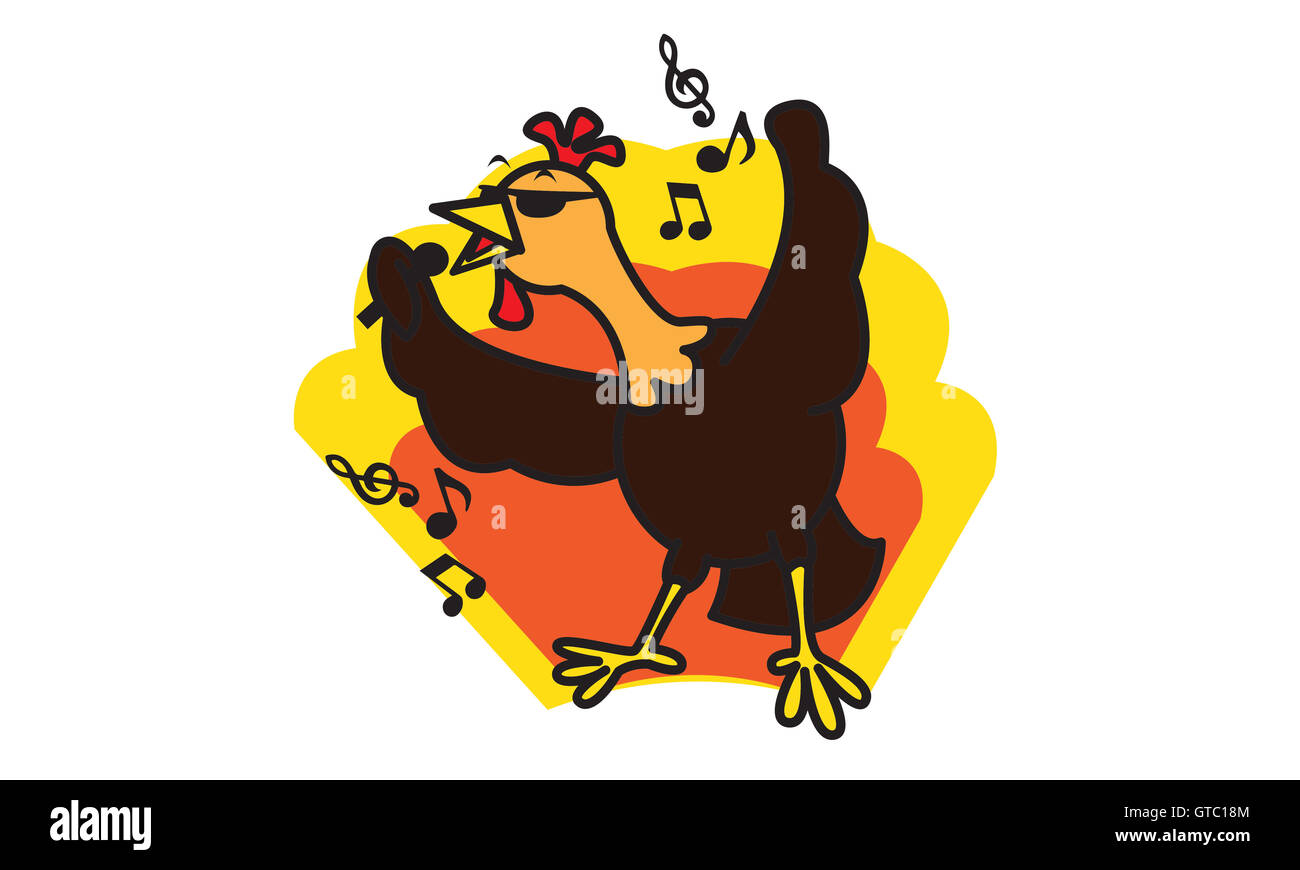 Chicken singing vector art Stock Photo Alamy