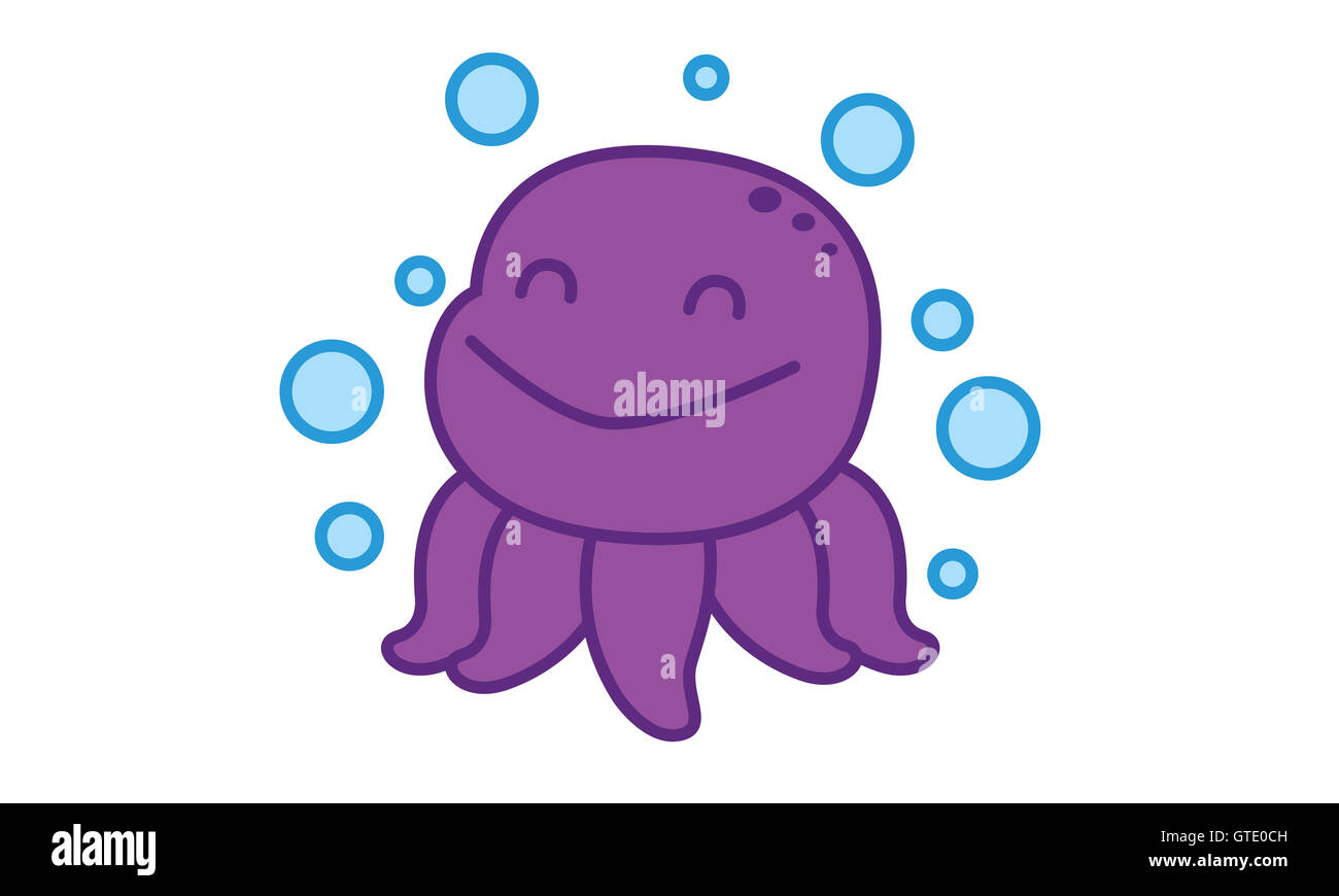 Octopus happy vector art Stock Photo