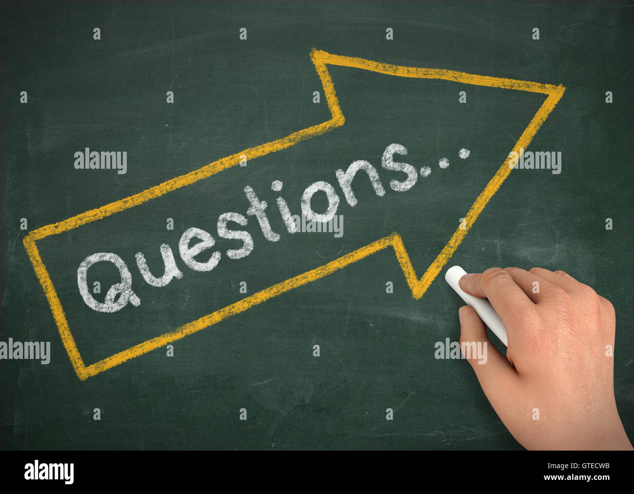 questions chalkboard write concept 3d illustration Stock Photo Alamy