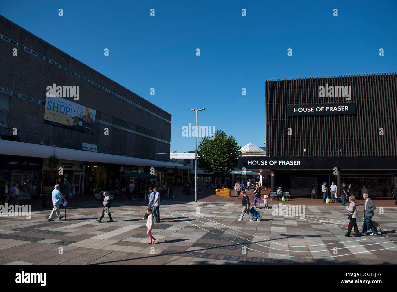 Cwmbran shopping centre in Cwmbran, South Wales. Stock Photo