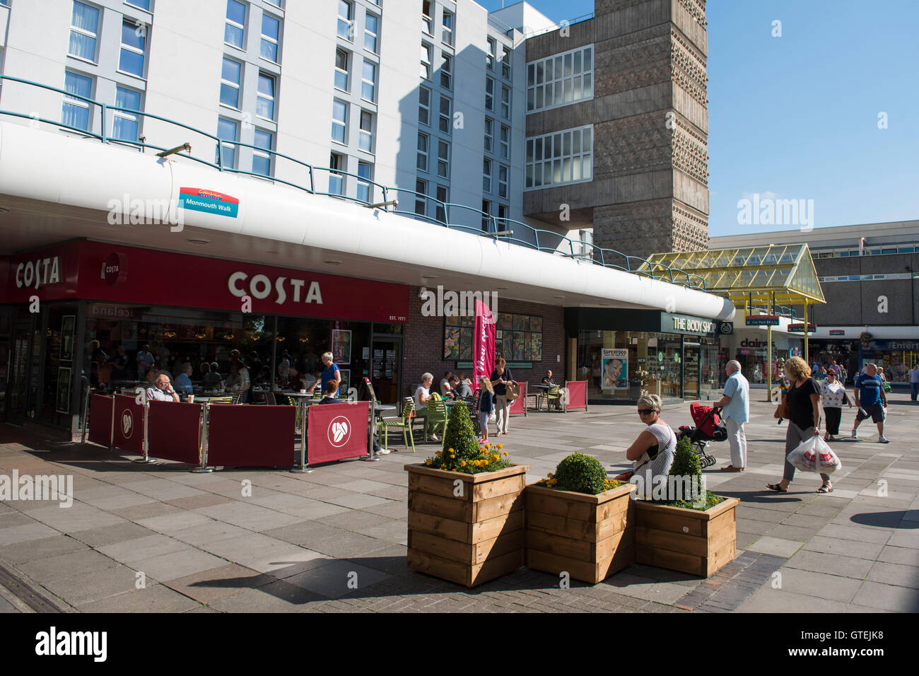 Cwmbran shopping centre in Cwmbran, South Wales. Stock Photo