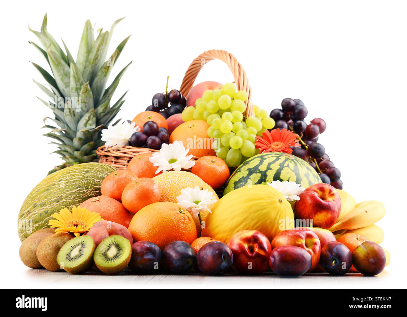 Composition with assorted fruits. Balanced diet Stock Photo
