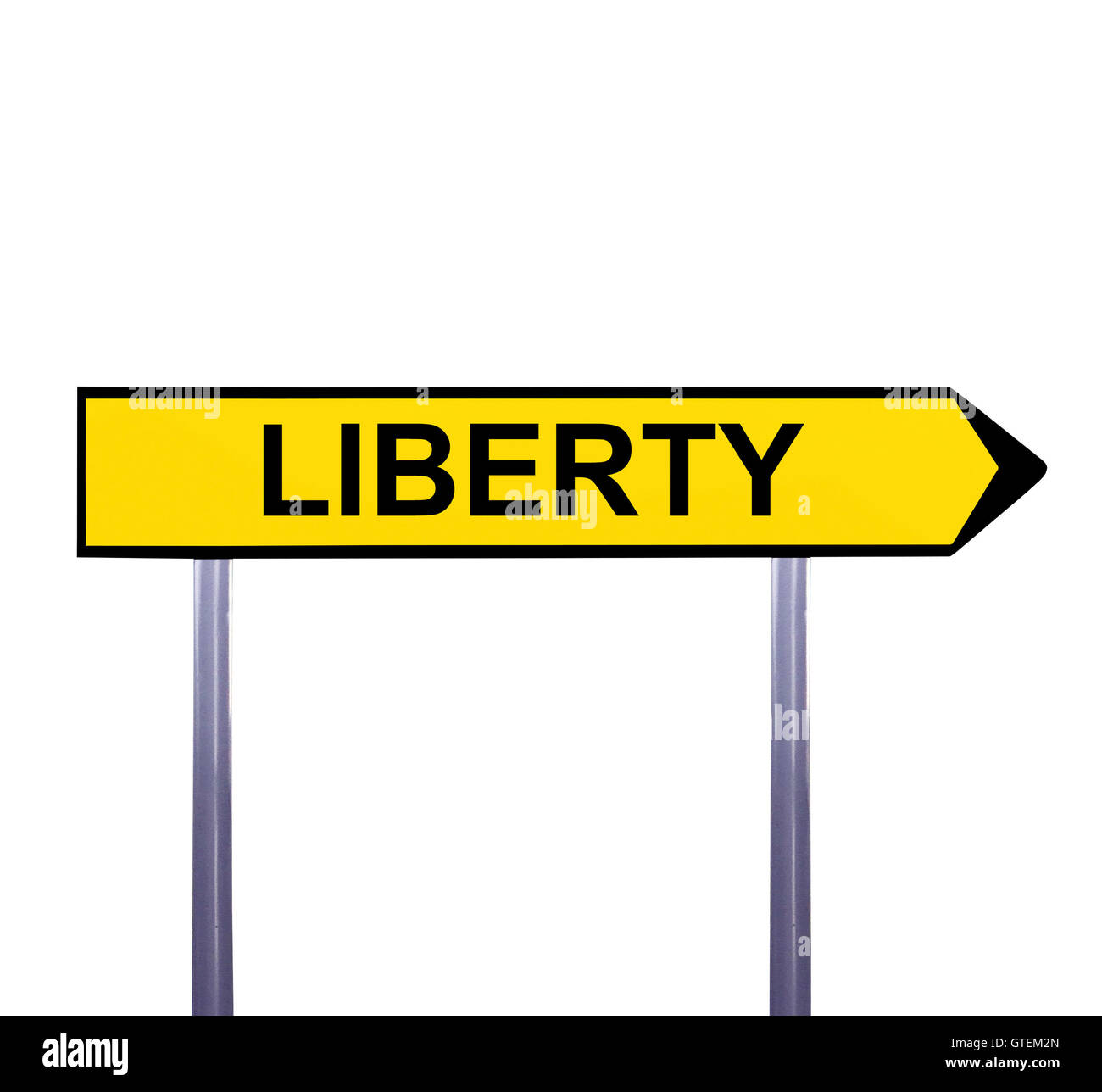 Conceptual arrow sign isolated on white - LIBERTY Stock Photo - Alamy