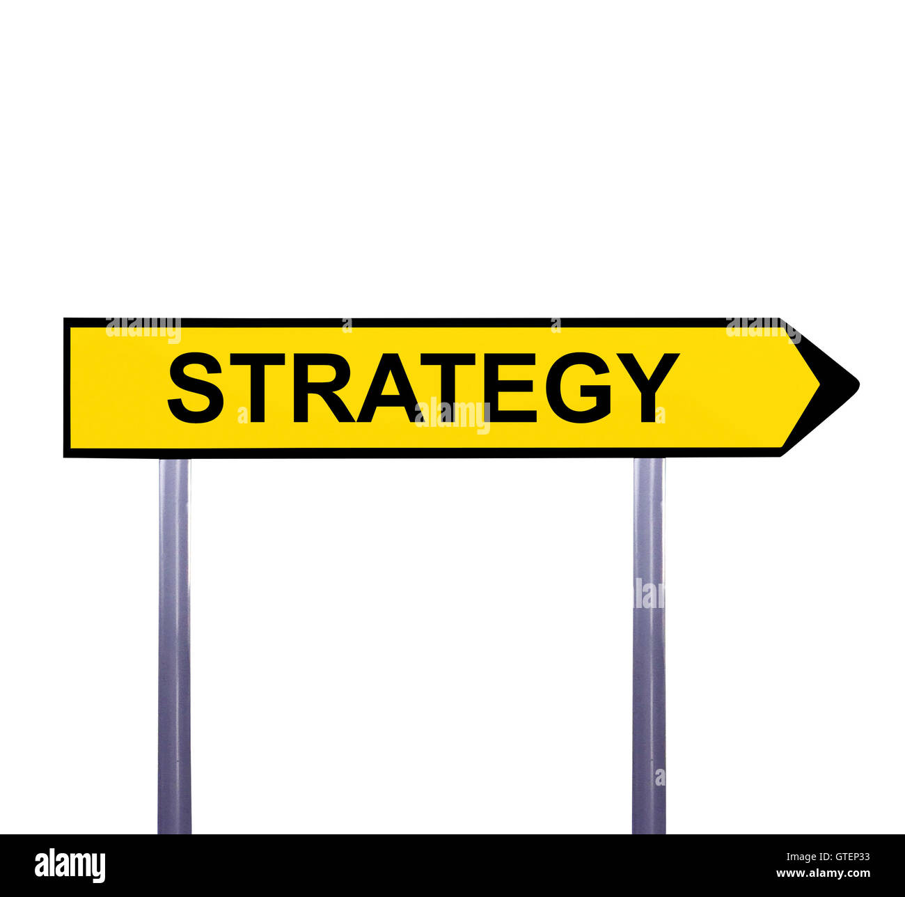 Conceptual arrow sign isolated on white - STRATEGY Stock Photo