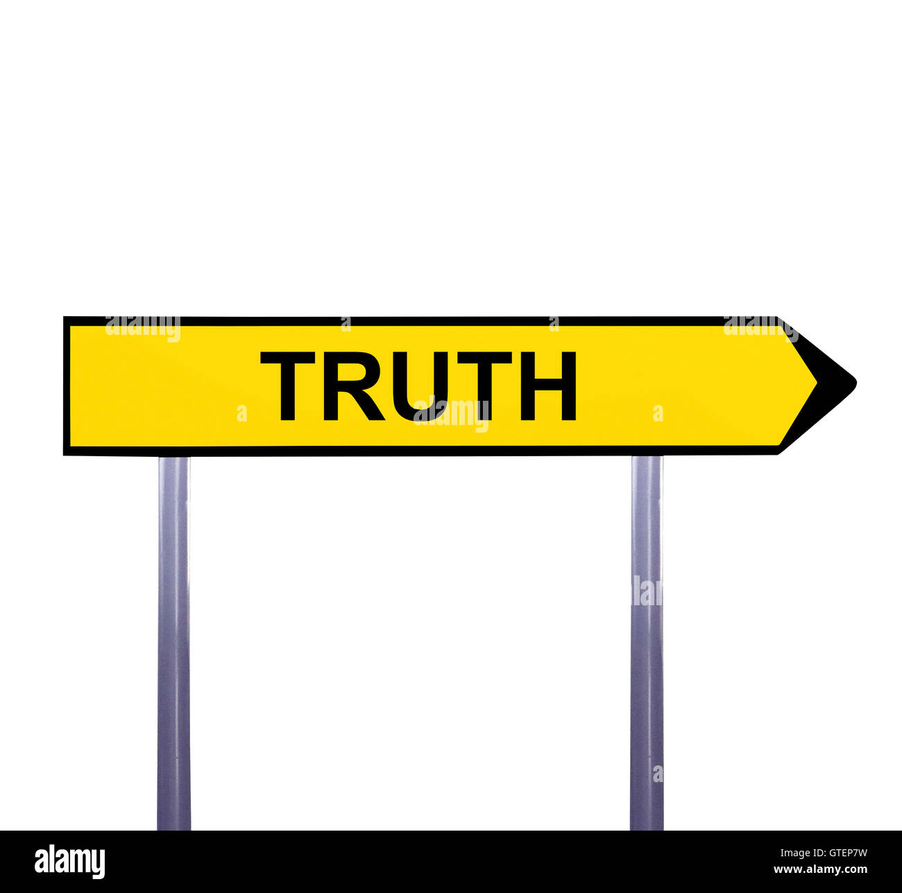 Conceptual arrow sign isolated on white - TRUTH Stock Photo - Alamy