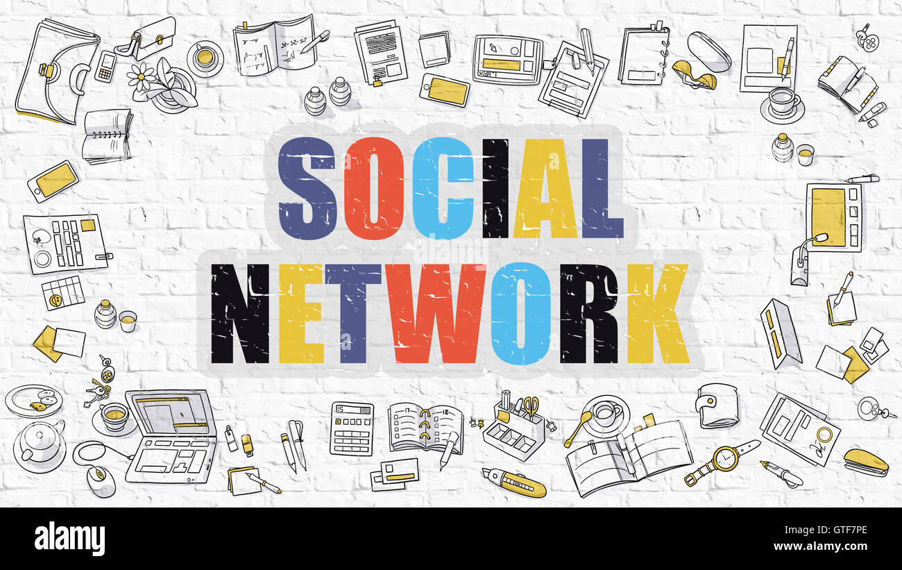 Doodle social media icons hi-res stock photography and images - Alamy