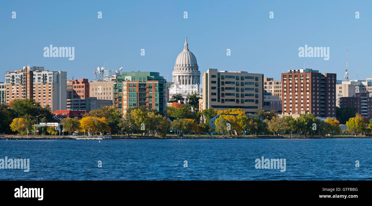 Madison. Image of city of Madison, capital city of Wisconsin. Stock Photo