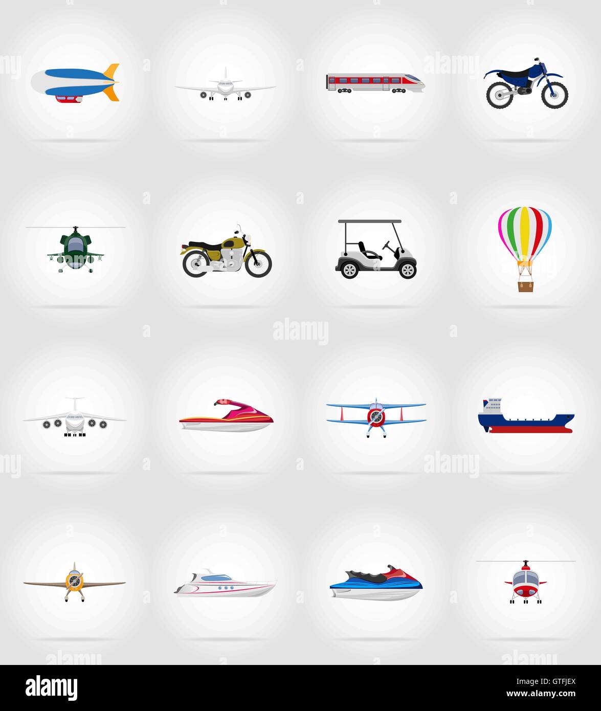 transport flat icons vector illustration isolated on background Stock ...