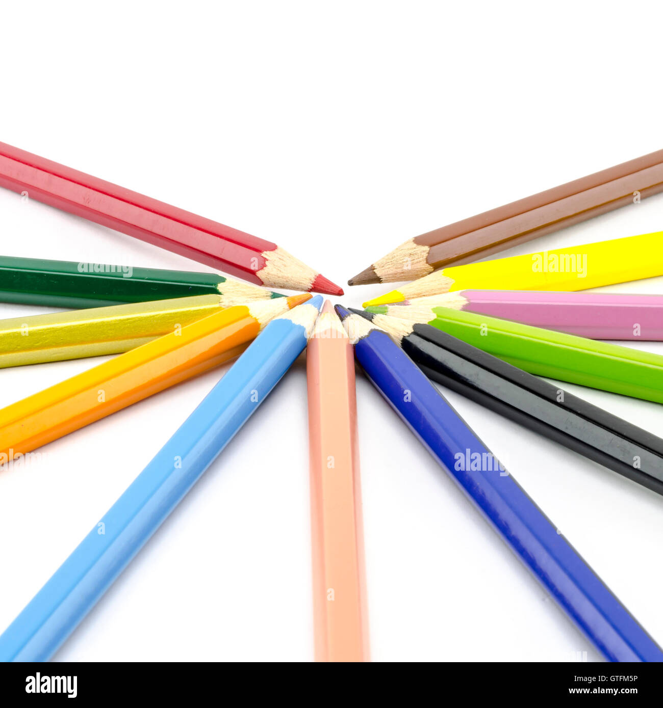 color pencils isolated on white Stock Photo - Alamy
