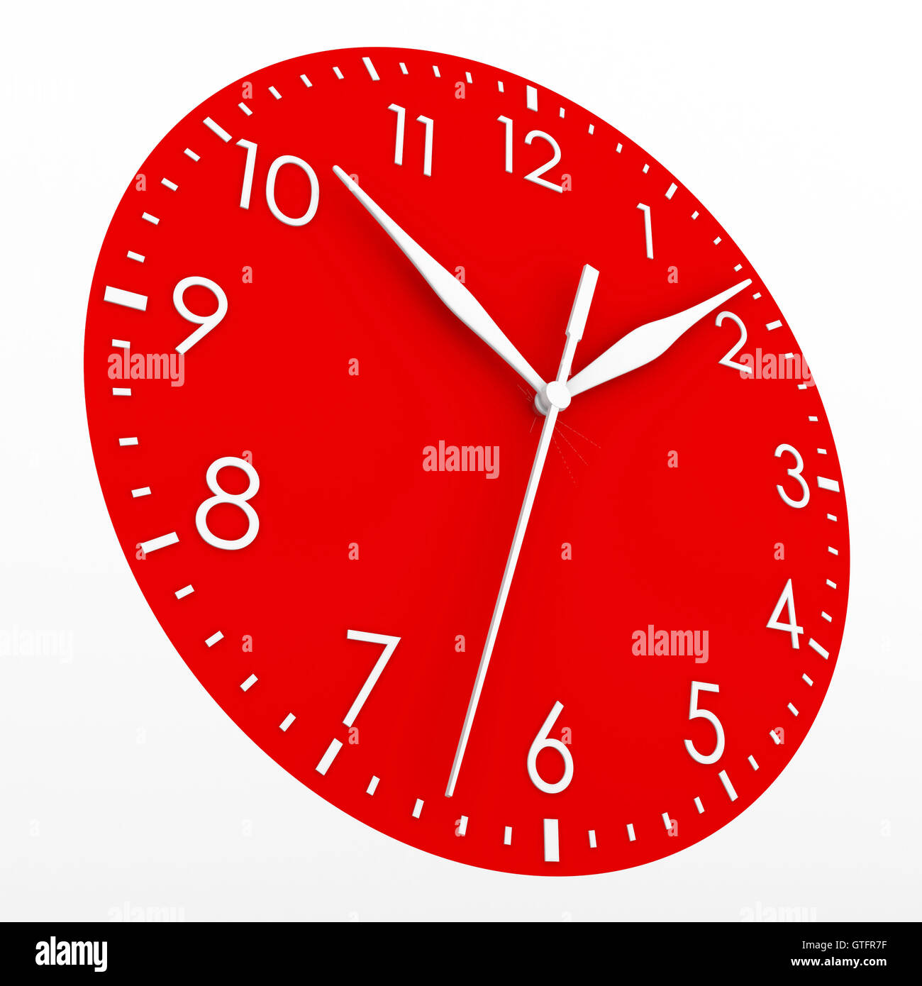 Red clock face Stock Photo Alamy