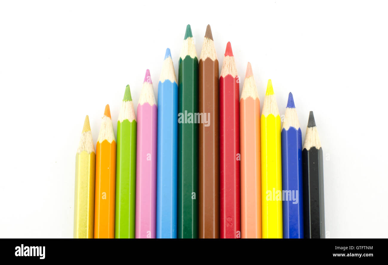 color pencil isolated on white background Stock Photo - Alamy