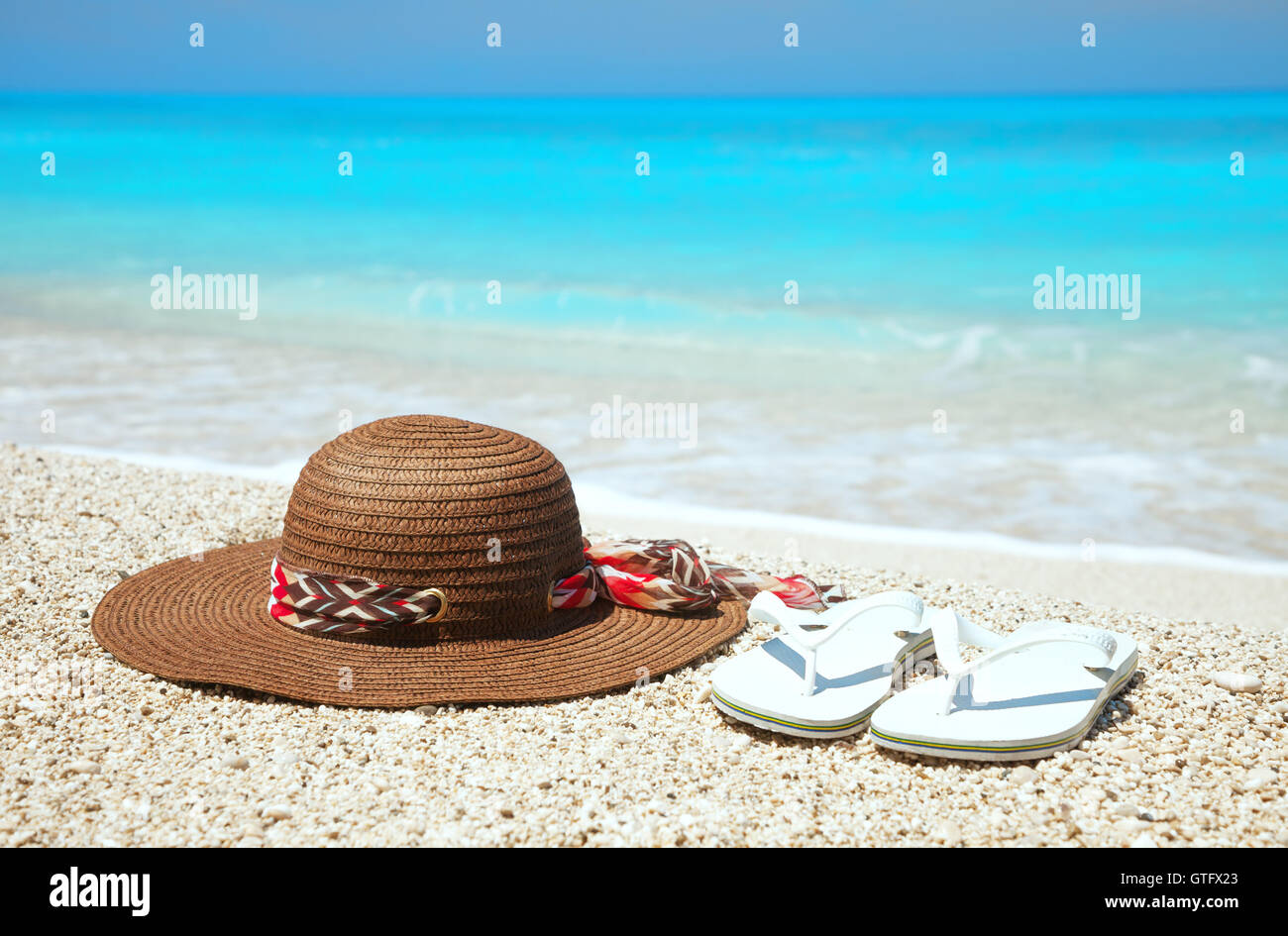 Sun hat flip flops hi-res stock photography and images - Alamy