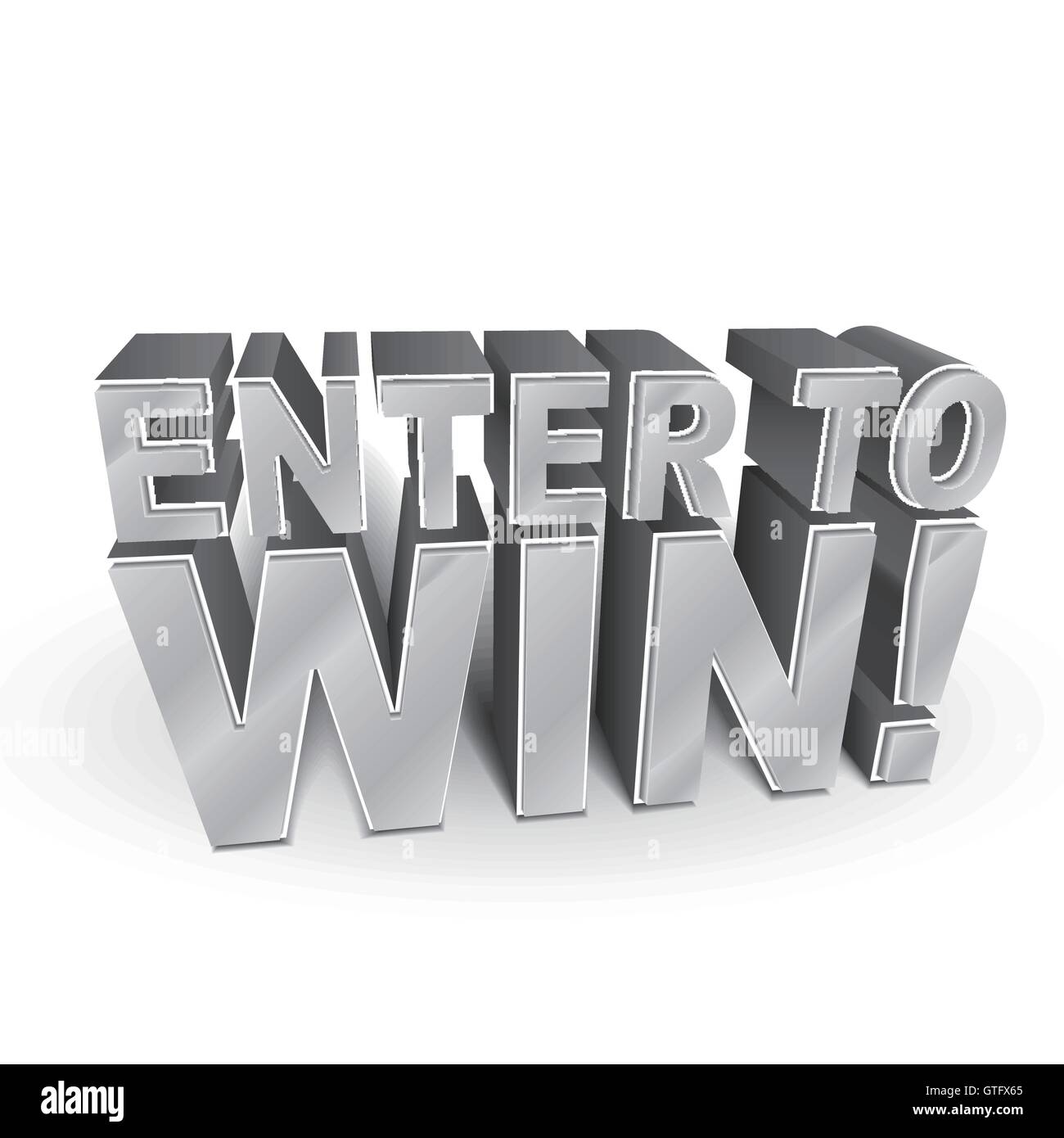 3d illustration of the words Enter to Win isolated on white Stock