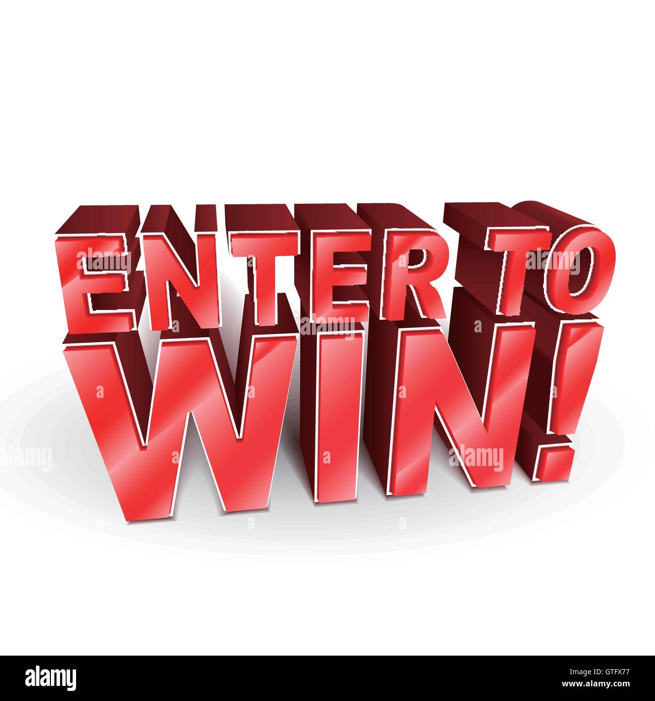 3d illustration of the words Enter to Win isolated on white Stock