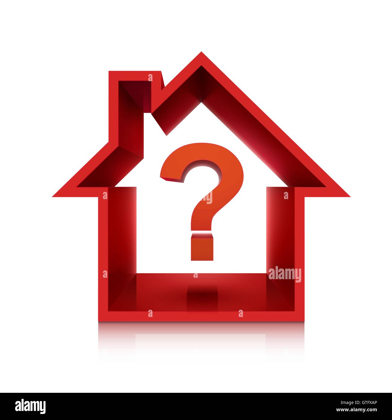 graphic for real estate business with question mark isolated on white background Stock Vector