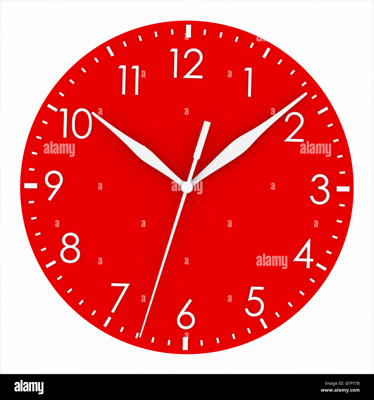 Red clock face Stock Photo Alamy