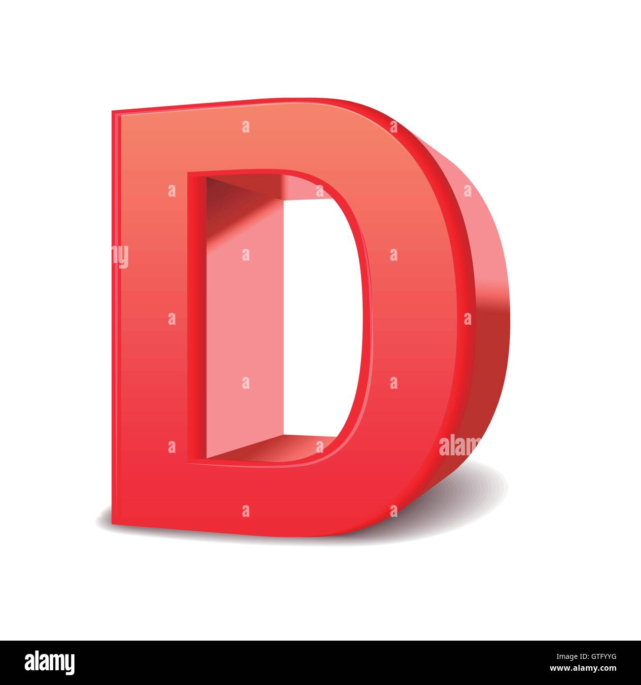 3d red letter D isolated white background Stock Vector Image & Art - Alamy