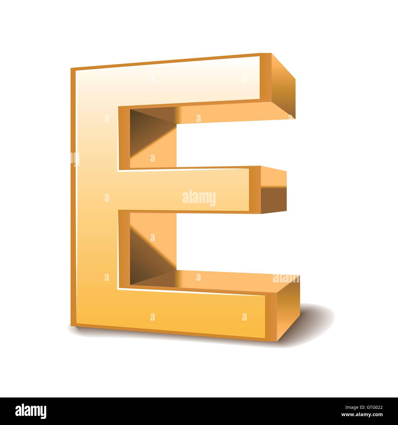 3d golden letter E isolated white background Stock Vector Image & Art ...