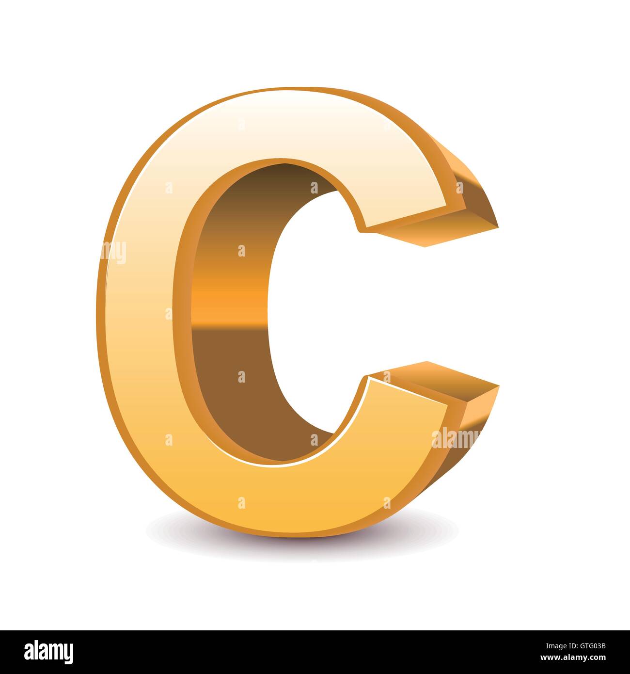 3d golden letter C isolated white background Stock Vector Image & Art